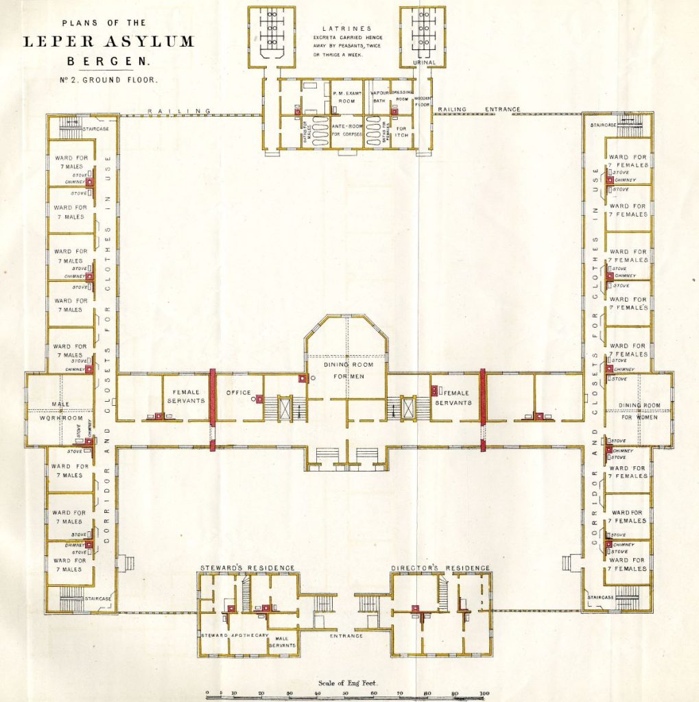 Tegning. Fra: Henry Vandyke Carter: Report on Leprosy and Leper-asylums in Norway; with references to India (1874)