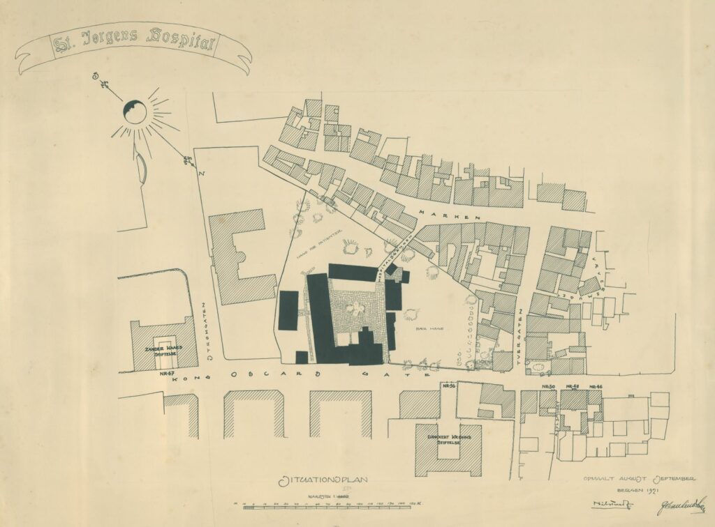 Drawing by architects Lindstrøm and Tvedt 1921. Bergen's Architects' Association, ArkiVest.